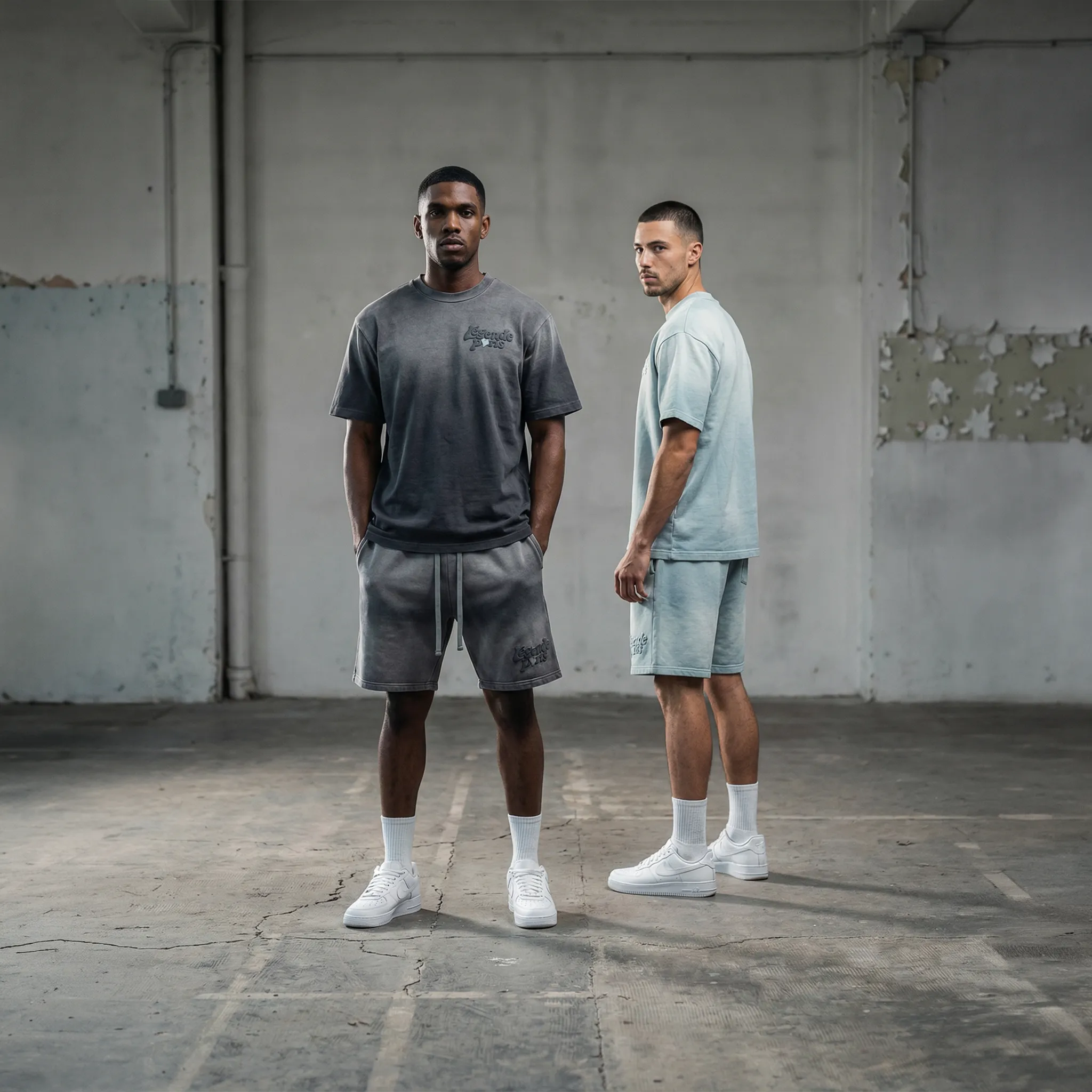 Légende Paris LND Gradient Charcoal Washed Shorts
